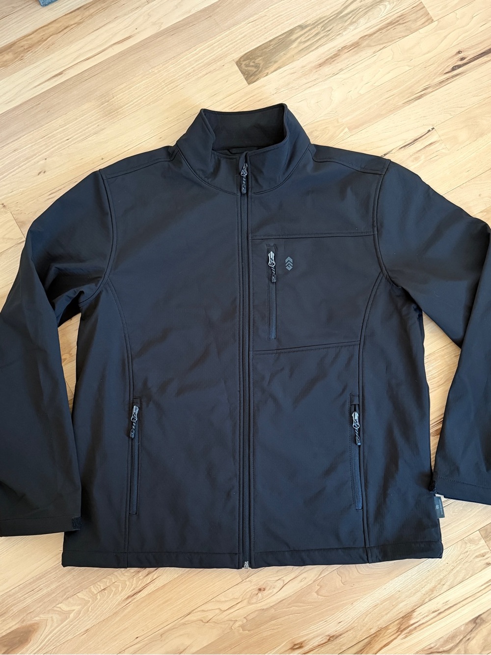 Free Country Men's XL Softshell Jacket Black Water Wind Resistant
